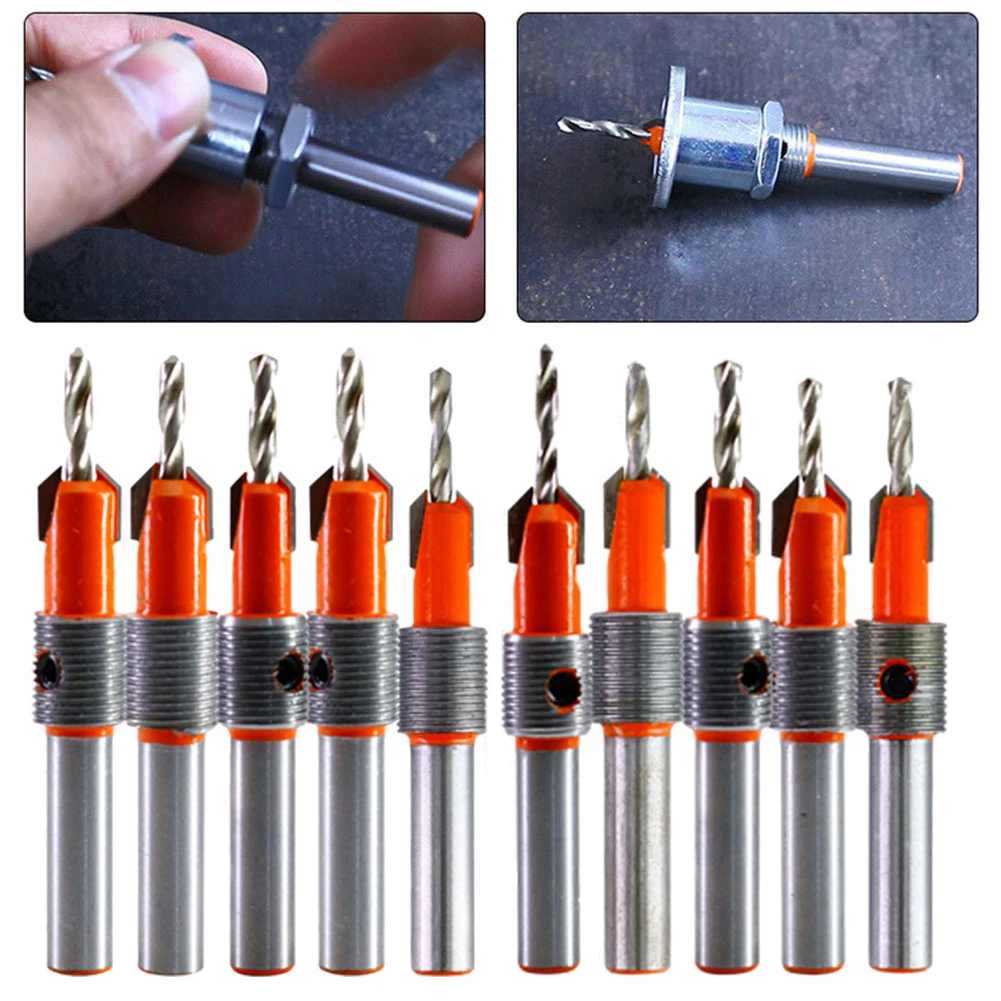 1pc 8/10mm Shank HSS Countersink Drill Bit Woodworking Router Bit Set Milling Cutter Screw Extractor Remon Demolition Wood Drill