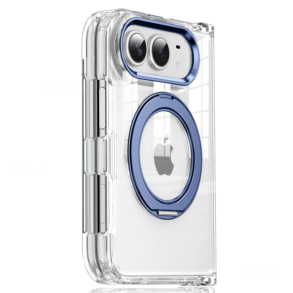Premium Transparent MagSafe Phone Case with Rotating Magnetic Holder