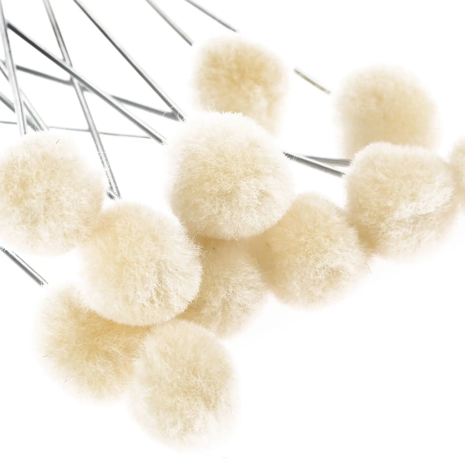 Leather Craft Tools 20pcs Wool Ball Brush DIY Daubers Assisted Dyeing Round Wools Brush With Metal Handle For Textile leather