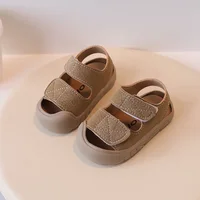 Chaussures simples pour femmes, sandales Anti-collision à fond souple pour garçons âgés de 1 à 3 ans, apprendre à marcher, chaussures de plage 3