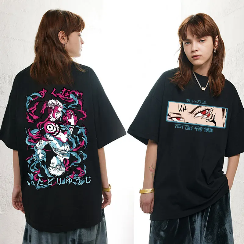 

Japan Anime Jujutsu Kaisen Print T Shirt Men Women Gothic Fashion Short Sleeve T-shirts Summer Street Casual Pure Cotton T-shirt