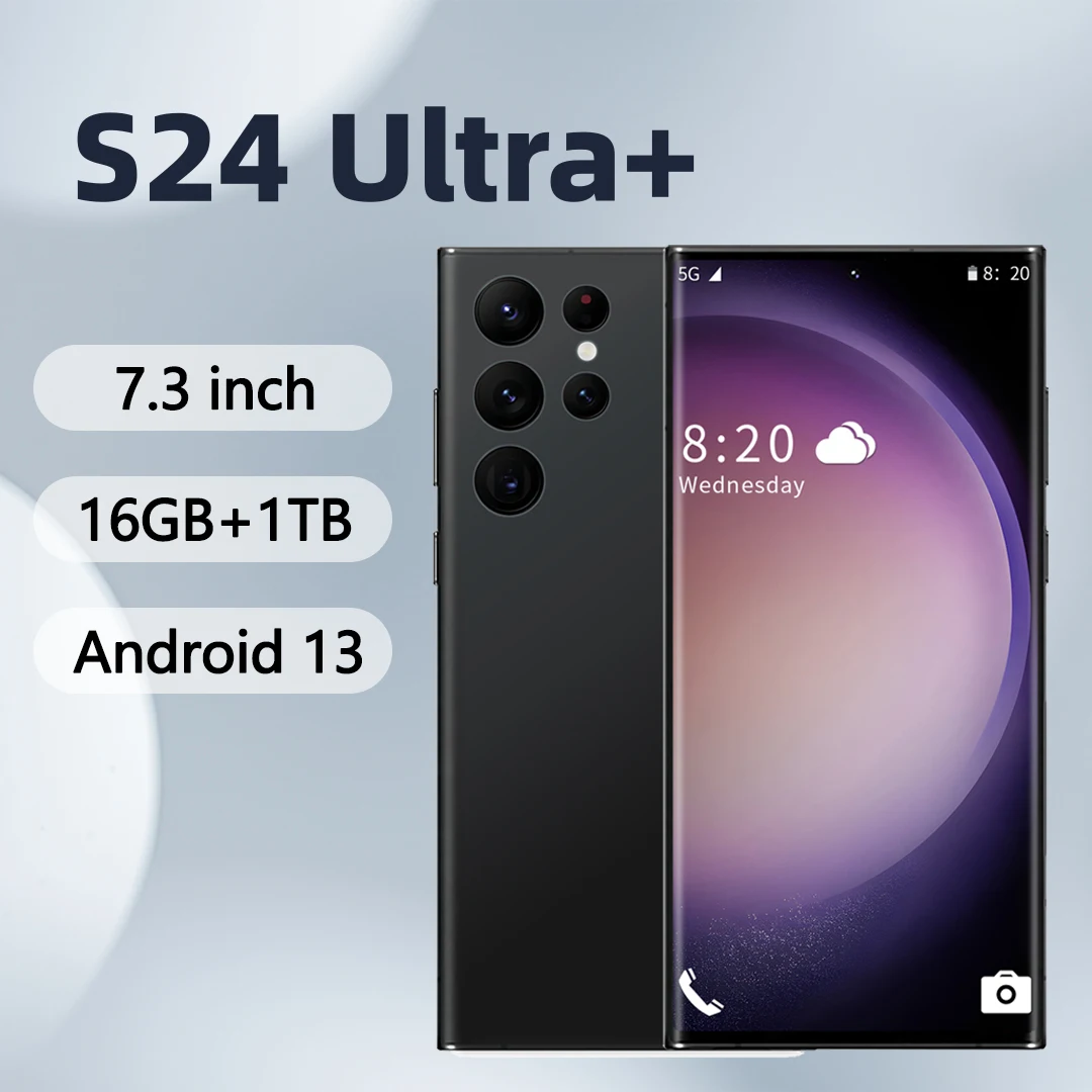 Nuovo Smartphone S24 Ultra + 5G 16Gb + 1Tb Smartphone Android 13 6800Mah Sblocco Delle Impronte Digitali Riconoscimento Facciale Spedizione Gratuita