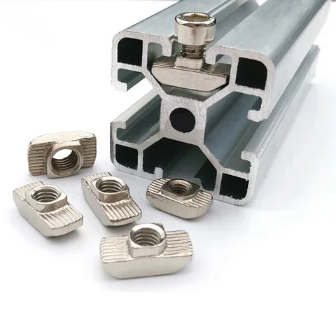 

10/50pcs M3 M4 M5 M6 M8 Thread T Nut EU Standard Drop In T-Slot Carbon Steel for 2020 3030 4040 4545 Series Aluminum Profiles