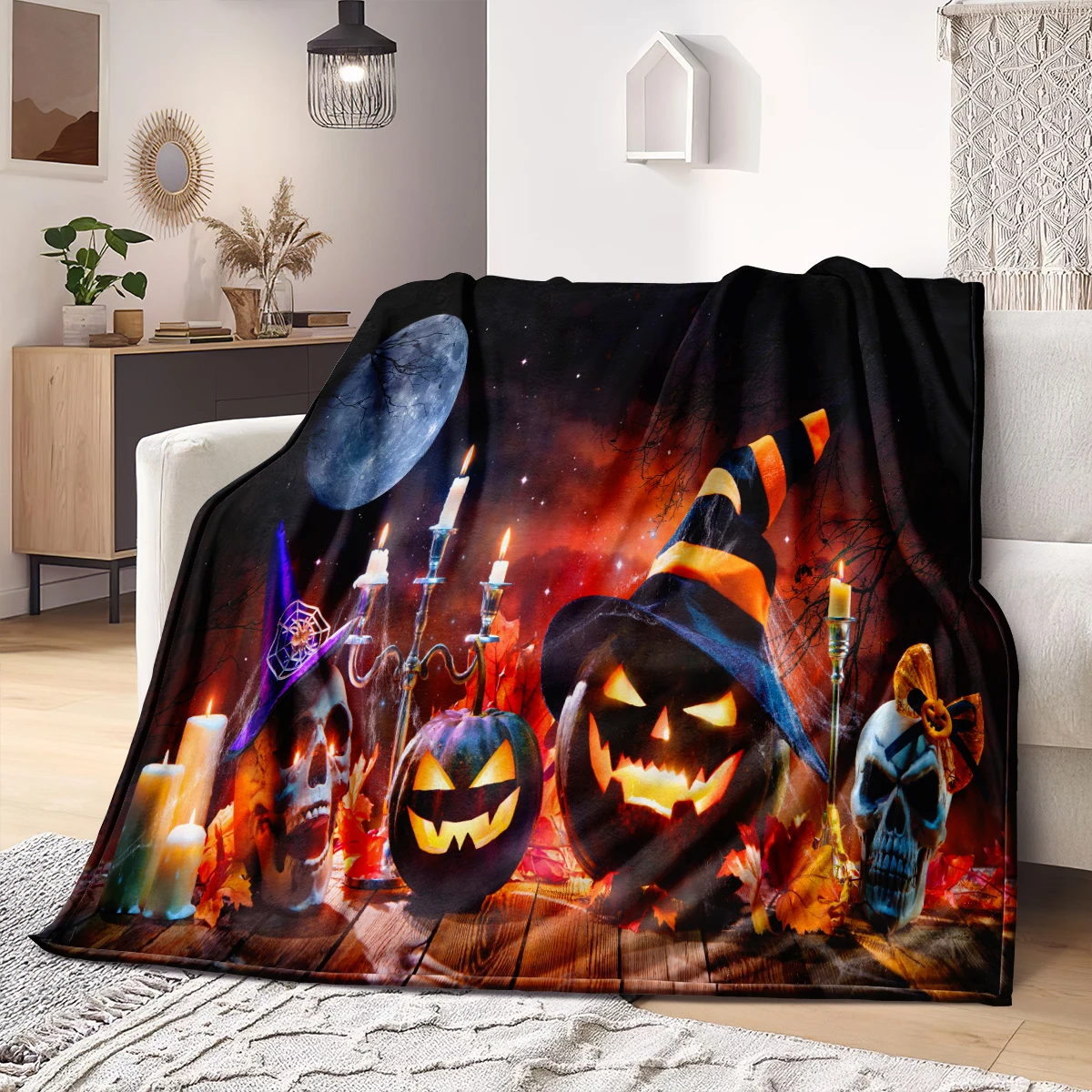 Halloween Microfiber Blanket Super Soft Pumpkin Throw Blankets For Bed Sofa  Decorative Camping Picnic Winter Warm Blanket
