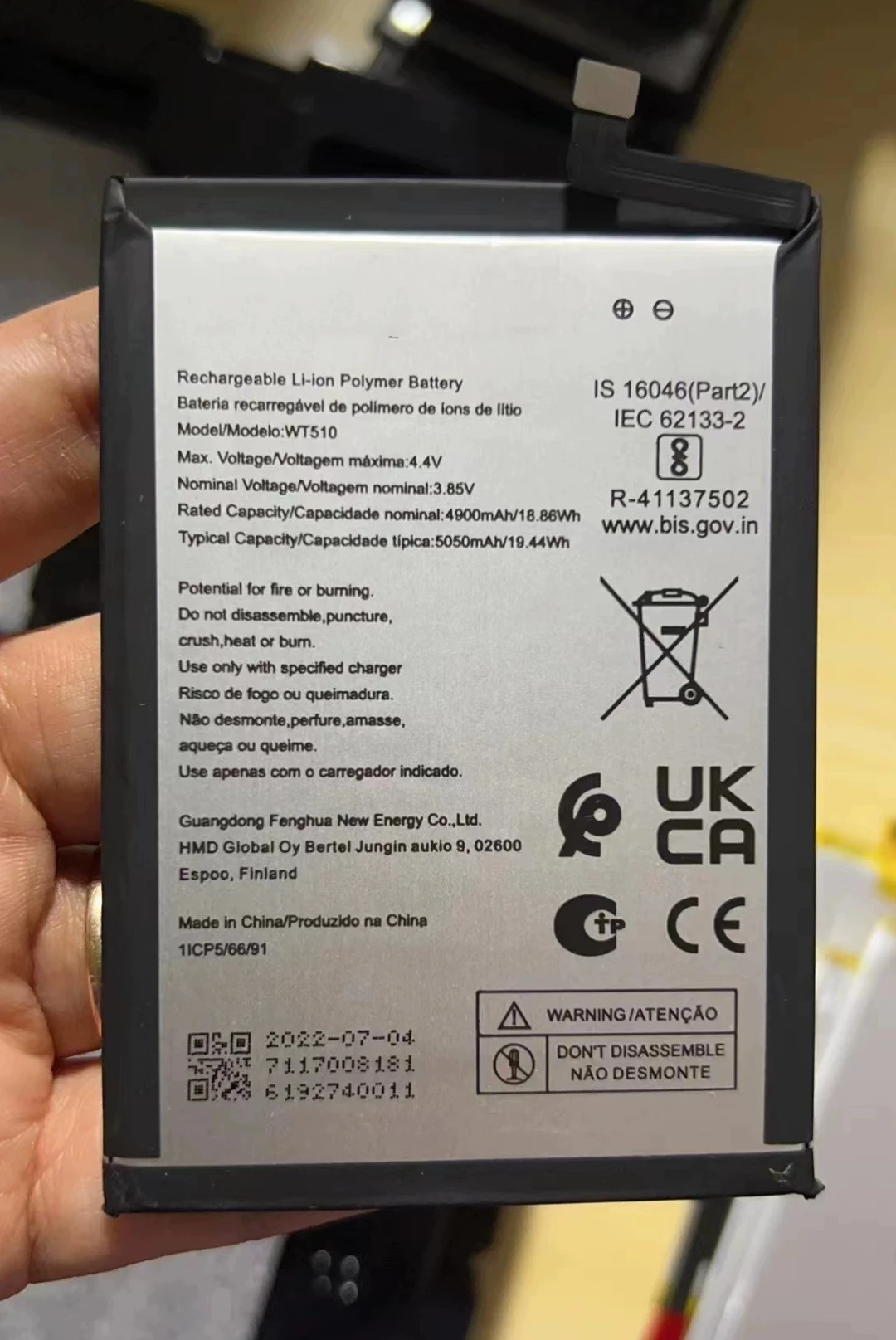 Новый оригинальный WT510 5050 мАч Сменный аккумулятор для Nokia NKC21 Plus TA-1433 TA-1431 TA-1426 TA-1424 мобильный телефон