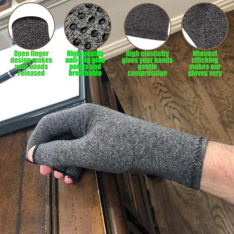 New Compression Arthritis Gloves Wrist Support Joint Pain Relief Hand Brace Women Men Therapy Wristband Compression Gloves 2023 4