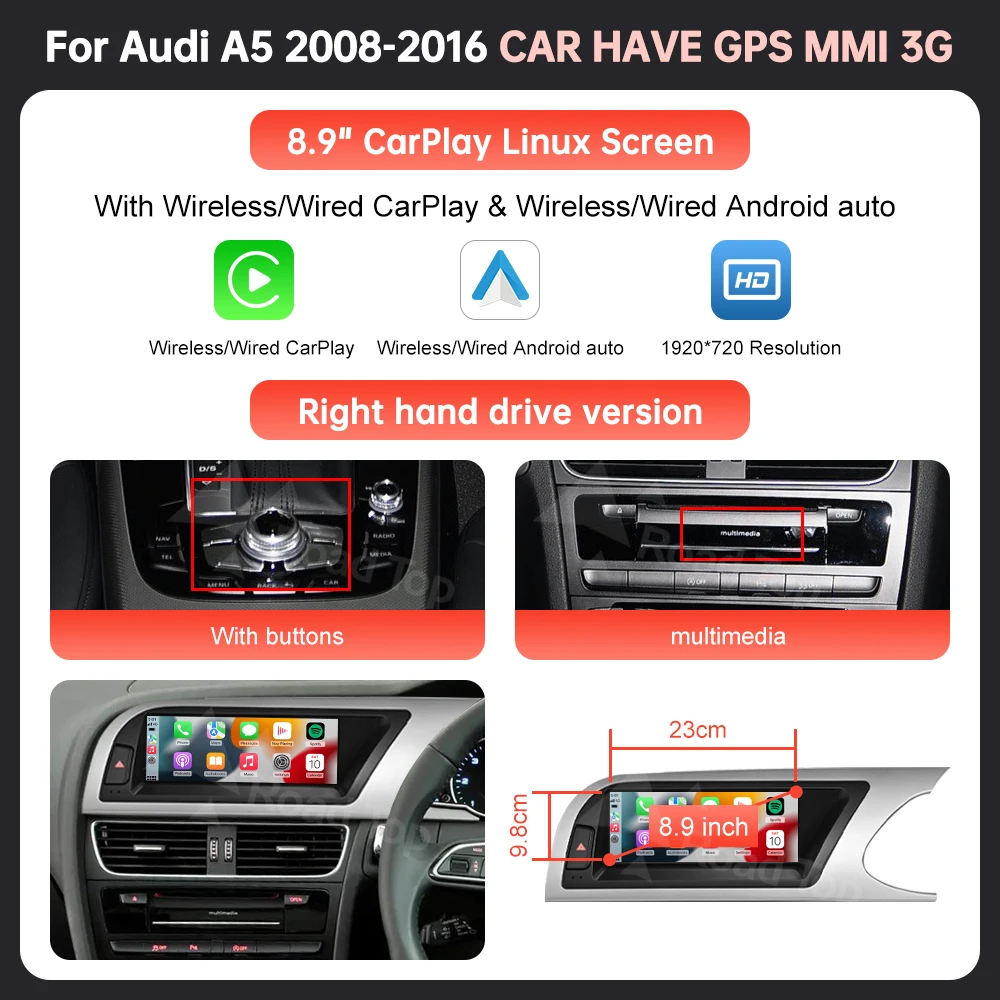 8.9 MMI 3G RHD