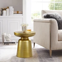Table d'appoint ronde nordique en métal bronze, moderne pour salon, meubles de maison 2