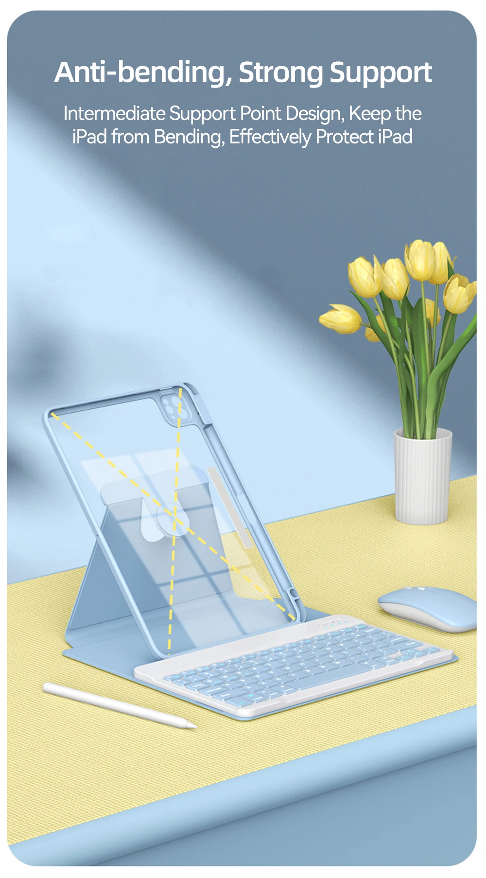 Transparente com Mouse, iPad Pro 11, Air