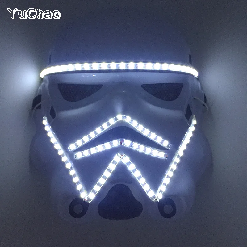 Led Light Up Neon Film Mask Led Incandescente Clone Army Masker Cosplay Masquerade Maschere Luminose Puntelli Di Carnevale Di Halloween