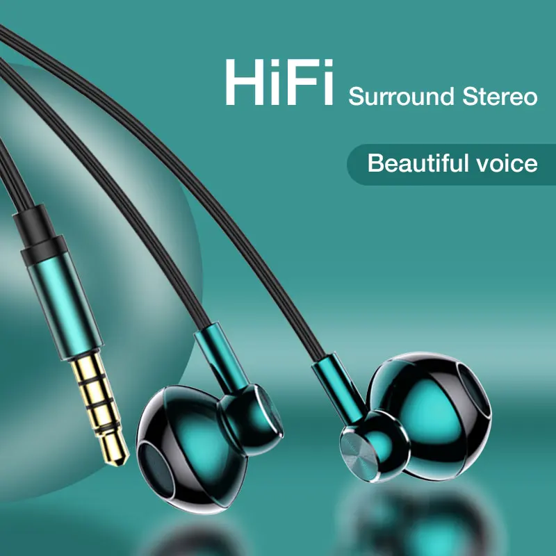 

EARDECO 3.5mm Wired Headphones Bass Wired Earphone HD Microphone Noise Canceling Sport HiFi Stereo Headphone Headset for phone