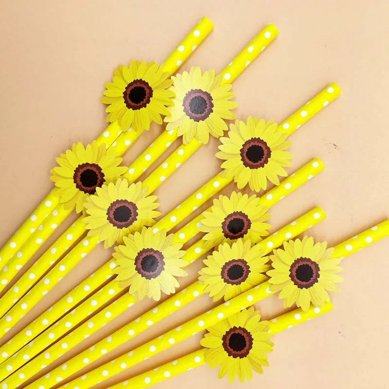  Sunflower Baby Shower, Party Straws, Sunflower Birthday party  Decorations, Sunflower Bridal Shower Decor, Paper Straws 10 pcs. : Home &  Kitchen