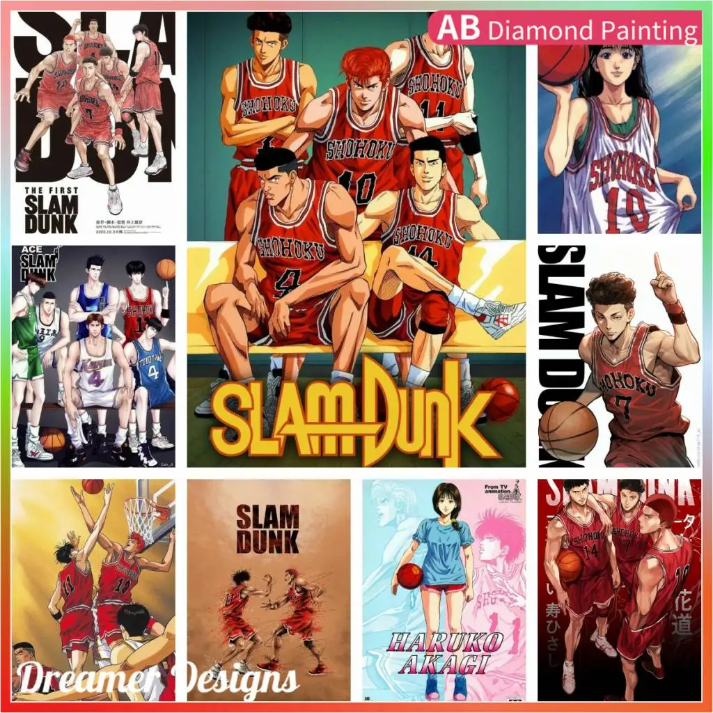 

Slam Dunk Anime Mosaic Masterpiece Drill Creation Pictures Art Stitch 5d AB Diamond Painting Room Hobby Garden Decoration Decor