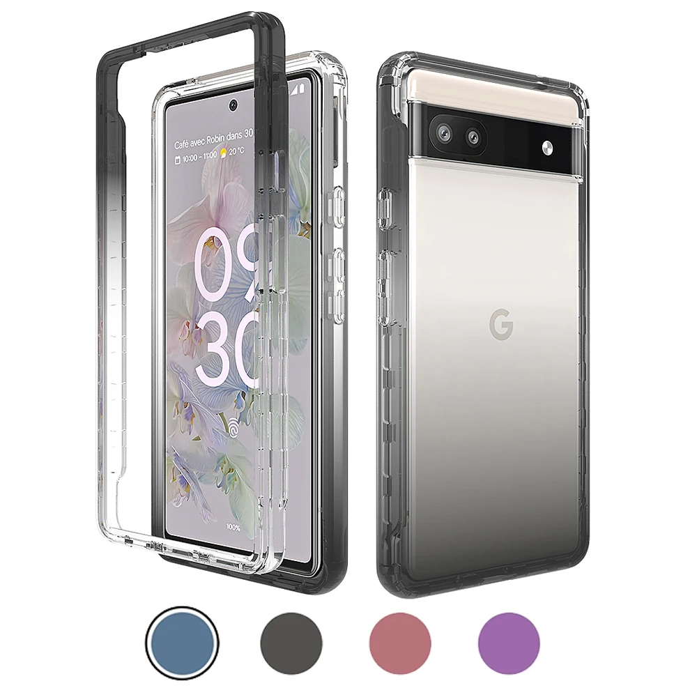 

Hybrid Clear Gradient Case For Google Pixel 6A 6 6 Pro Pixel 7A 7 7 Pro Pixel 8 8 Pro Shockproof Bumper TPU Back Cover Case