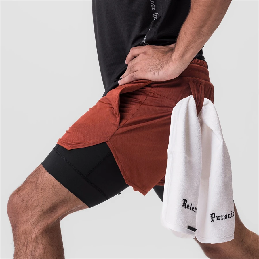 2 In 1 Running Shorts Men 2023 Gym Shorts Sport Man 2 In 1 Double-deck Quick Dry Fitness Pants Jogging Pants Sports Sweatpants