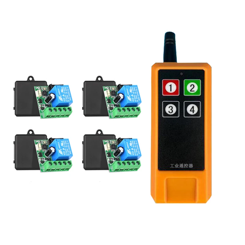 

433MHZ Ndustrial DC 12V 1CH 10A RF Wireless Remote Control Switch Radio Receiver With 20-2000M Long Distance Remote controller