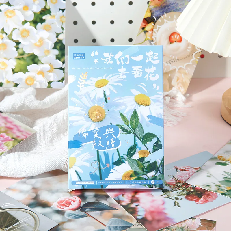

30pcs Postcards Photography Flowers Landscape Gift Blessing Message Card Scrapbook Wall Decoration Greeting Card