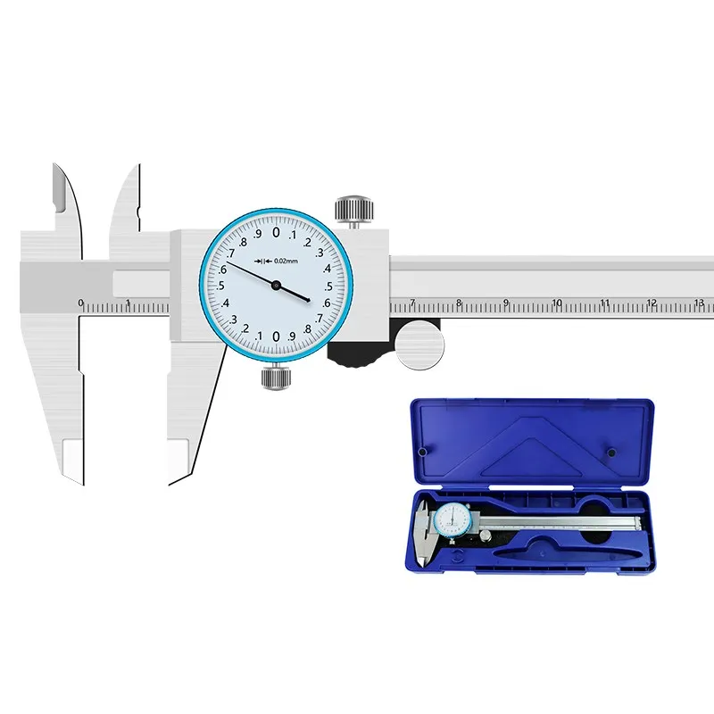 

Dial Vernier Caliper with Shockproof Dial Gauge 0-150mm 0.02mm Stainless Steel Digital Calibrator Measuring Instruments Tools