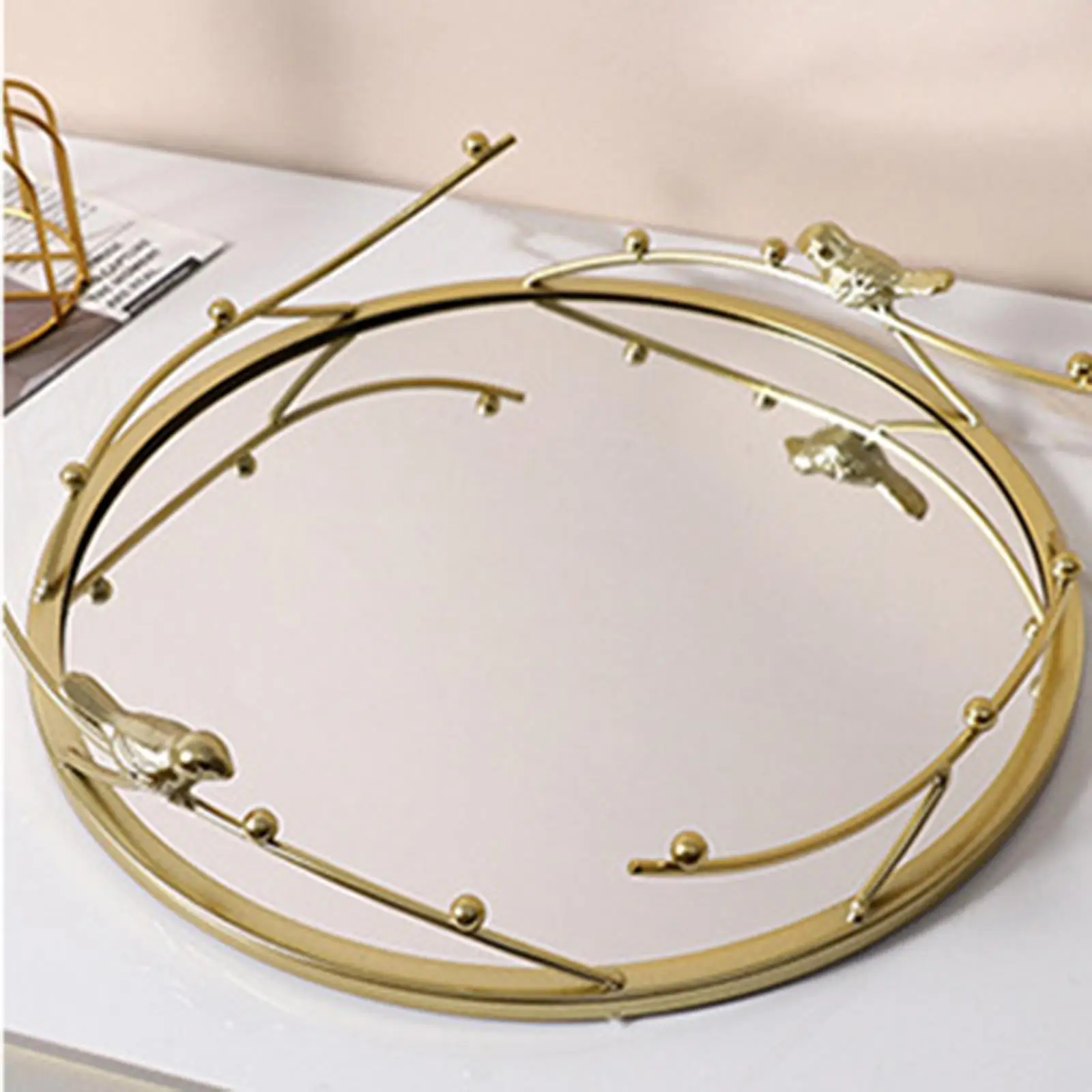 Decorative Mirror Tray Modern Vanity Tray for Coffee Table Tabletop Cosmetic