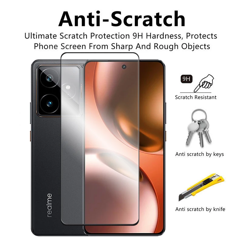 Premium Full Cover Tempered Glass Screen Protector with Camera Lens Film
