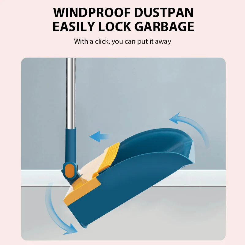 Foldable Dustpan and Broom Cleaning Set