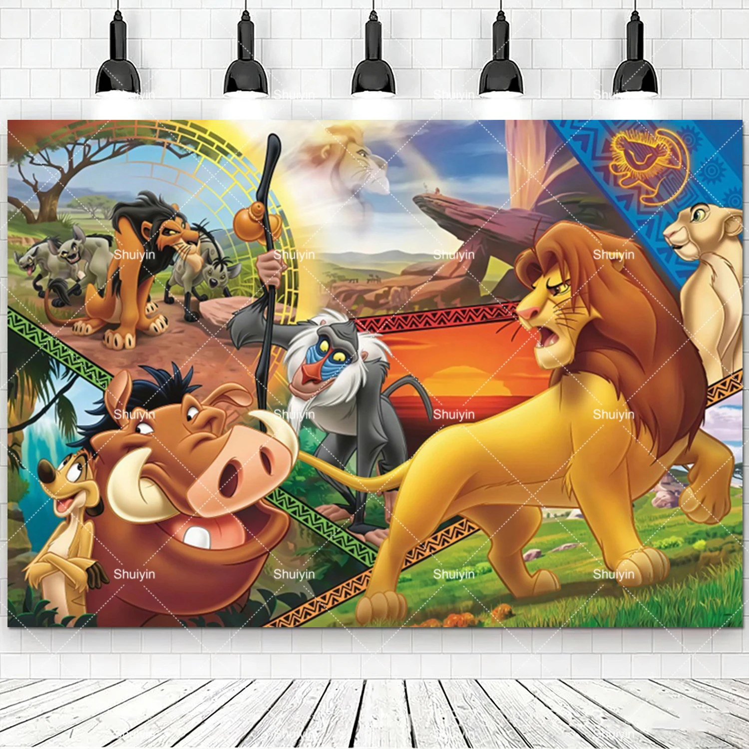 Lion King Cartoon Party Decoration Banner for Children's Birthday & Baby Baptism