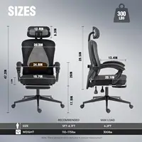Dowinx Ergonomic Office Chair,Mesh Computer Chair with Pocket Spring Desk Chair with Adjustable Lumbar Support and Headrest 2