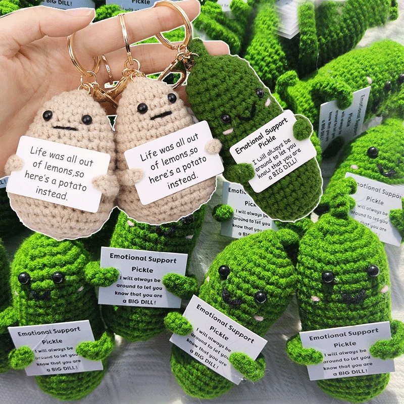 New Knitted Wool Potato Keychain Positive Potatoes Emotional Support ...