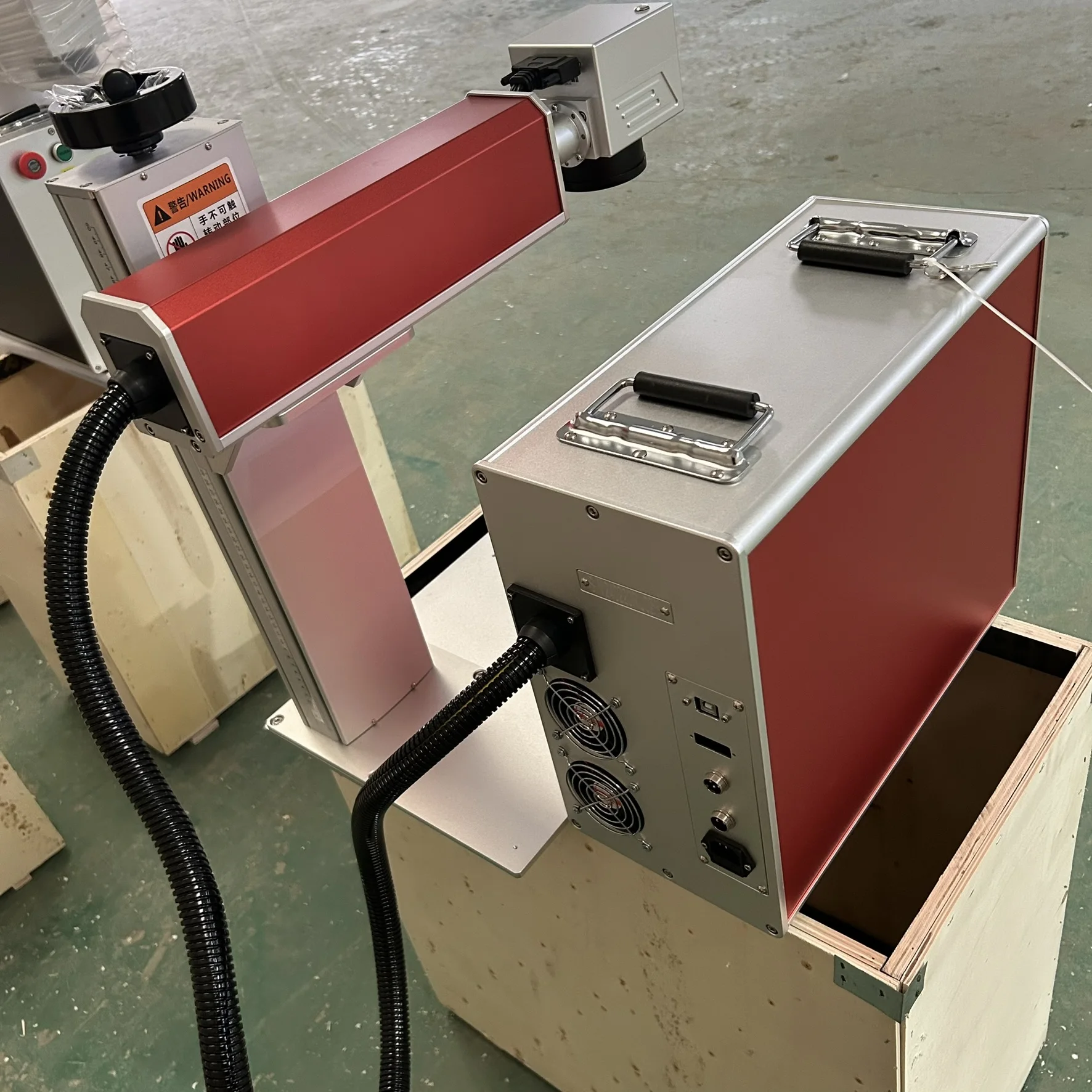 JPT or Raycus 20w 30w 50w 60W 70w 100w fiber laser marking machine with D80 rotary