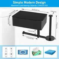 Toilet Paper Holder with Storage Shelf, Three Roll Bathroom Toilet Tissue Holder, Stainless Steel Toilet Paper Roll Holder 2