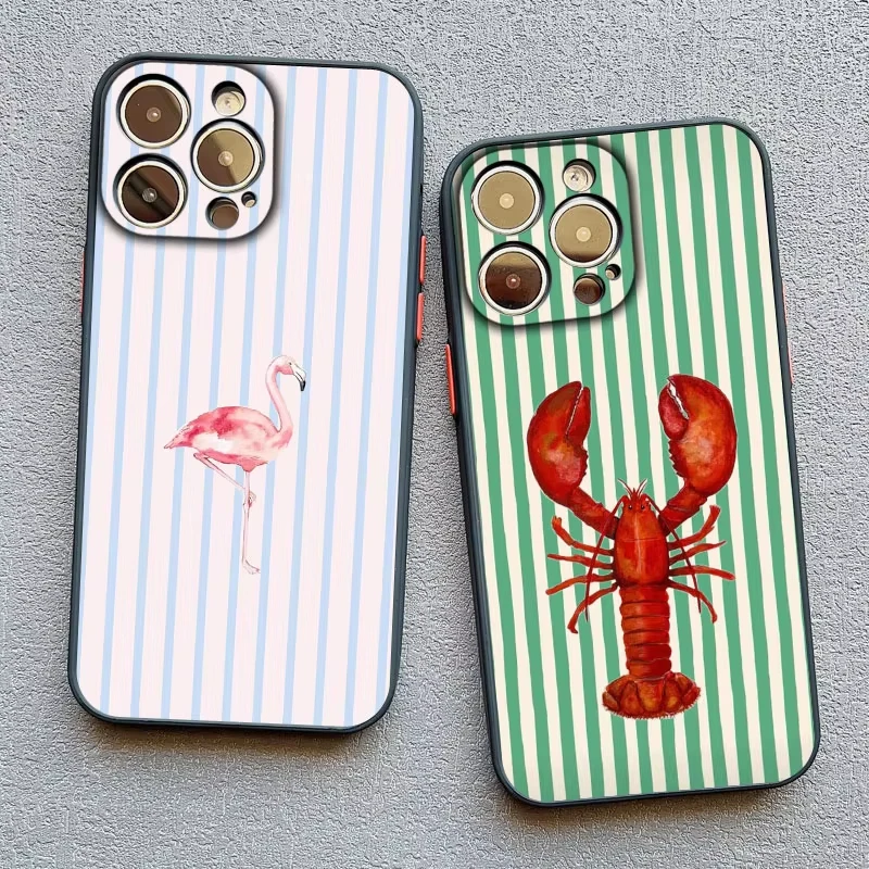 Ocean Life Theme Striped Phone Case Cover
