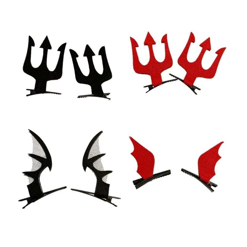 

1 пара заколок для волос в форме крыльев летучей мыши/вилки, популярные заколки для волос в стиле панк-утконос для девочек, для