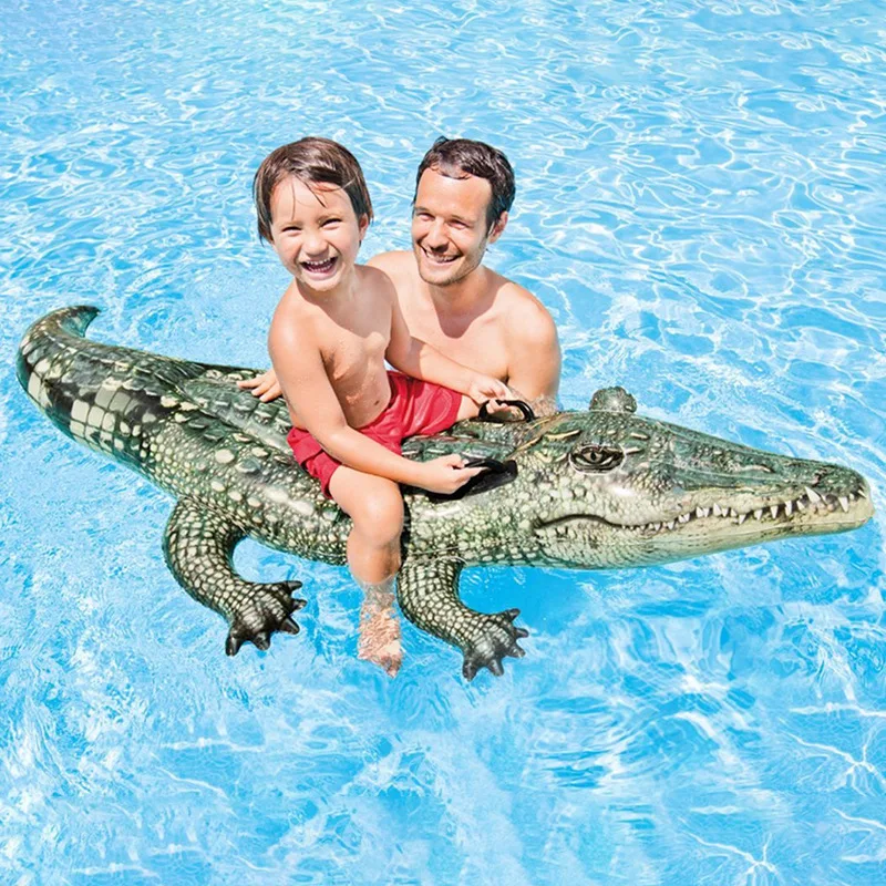 Children's Crocodile Inflatable Water Mount  Pool Floats for Child Floating Drainage  Pool Floats for Adults 170X86cm