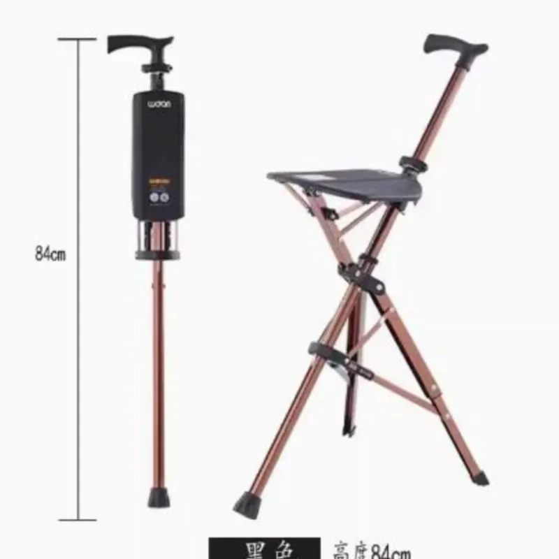 Foldable Walking Cane Stick With Seat Adjustable Elderly Crutch Chair walking cane walking stick attachment crutch accessory kit