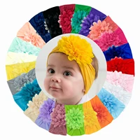 3PCS Chiffon Flower Headbands Elastic Headbands for Baby Newborn Girl Children Turban Infant Flower Headband Hair Accessories 1