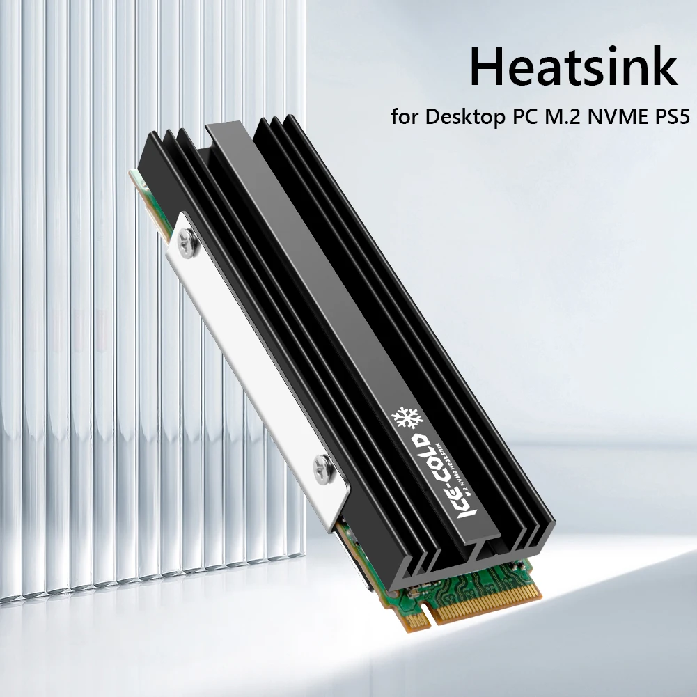 

M.2 NGFF NVME 2280 SSD Heatsink with Silicone Thermal Pad Solid State Disk Drive Radiator Aluminum Alloy Cooling Cooler for PS5