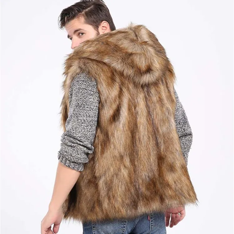 Men's Imitation Fur Mink Vest Men's Vest Coat Casual Fit Trend Short Imitation Fur Coat 2