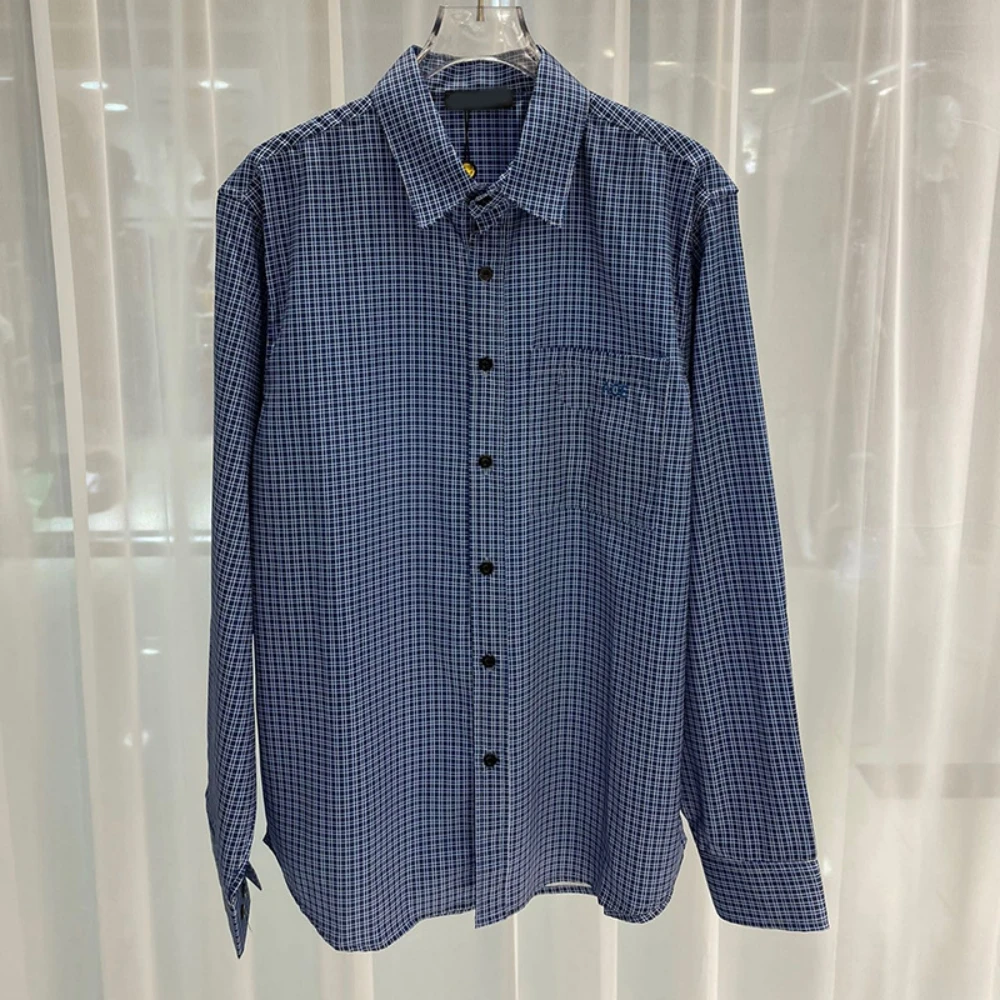 

Europe 2023 Autumn Brand New Designer Men High Quality Plaid Long Sleeves Shirt Tops C322