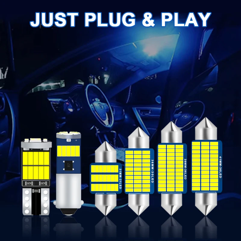 Canbus LED 인테리어 맵 돔 트렁크 라이트 키트, 도요타 그랜드 하이에이스 1995-1998 1999 2000 2001 2002 2003 2004 2005 자동차 전구