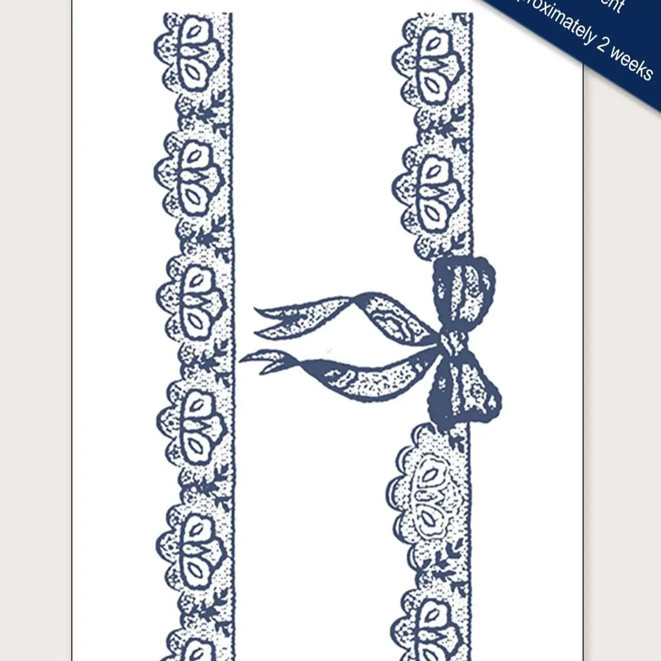 Bowknot & Floral Lace Stripe Temporary Tattoo Sticker - Herbal, Non-reflective, Long-lasting