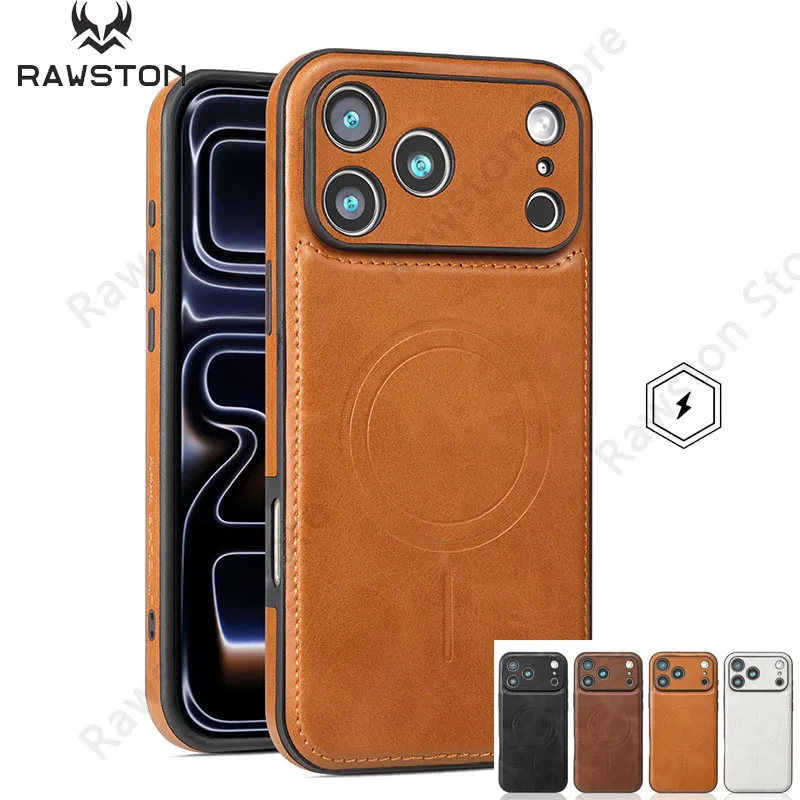 Premium Magnetic Leather Case with Wireless Shockproof MagSafe Cover
