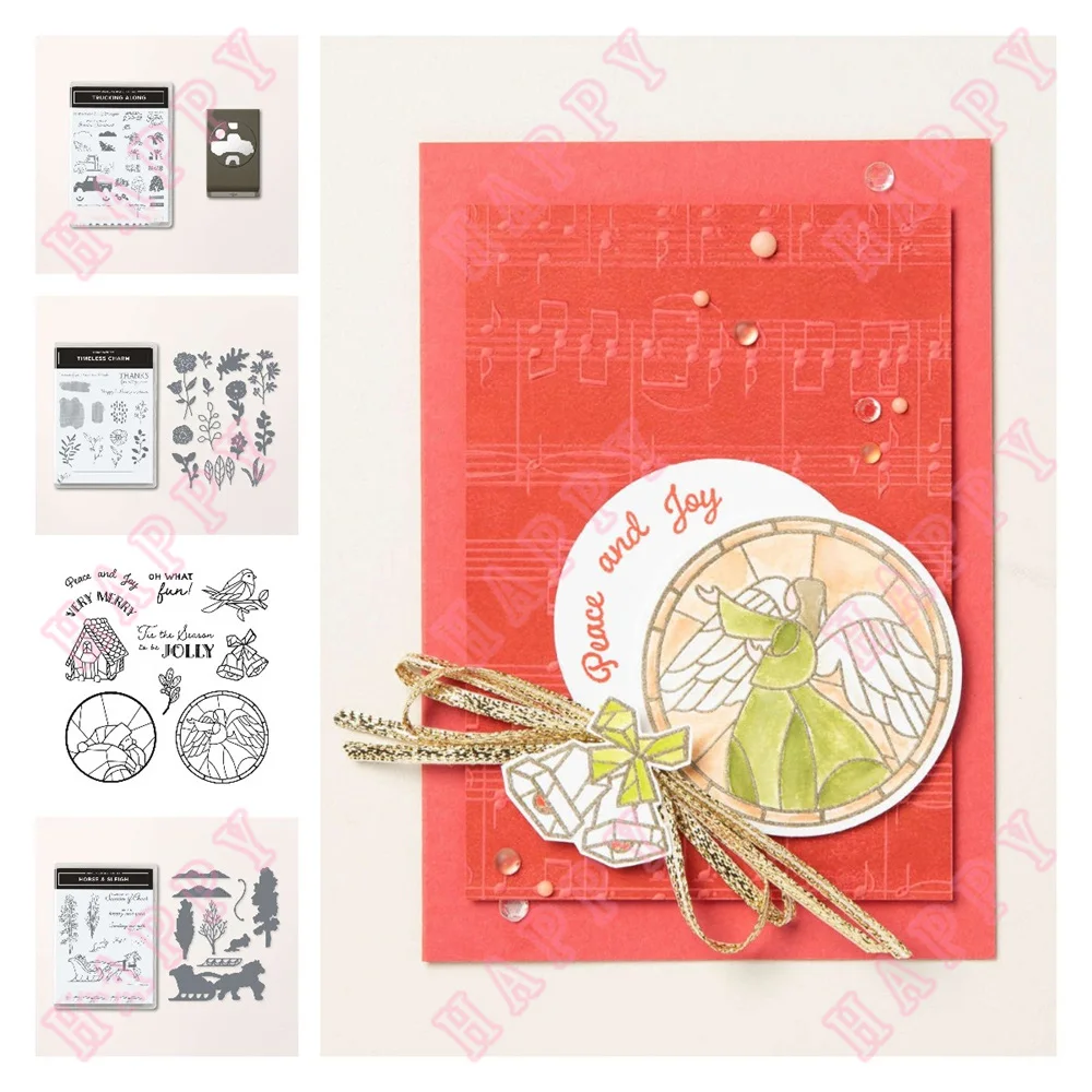 

Metal Cutting Dies And Stamps Trucking Horse And Sleigh Decoration Diy Scrapbook Diary Album Paper Template Embossing Handcraft