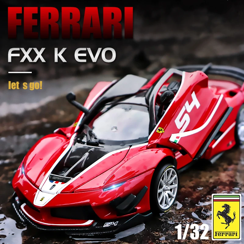 

Модель автомобиля Bburago Ferrari FXX K EVO, акриловая прозрачная крышка с управлением освесветильник ением и акустикой, из сплава, 1:32
