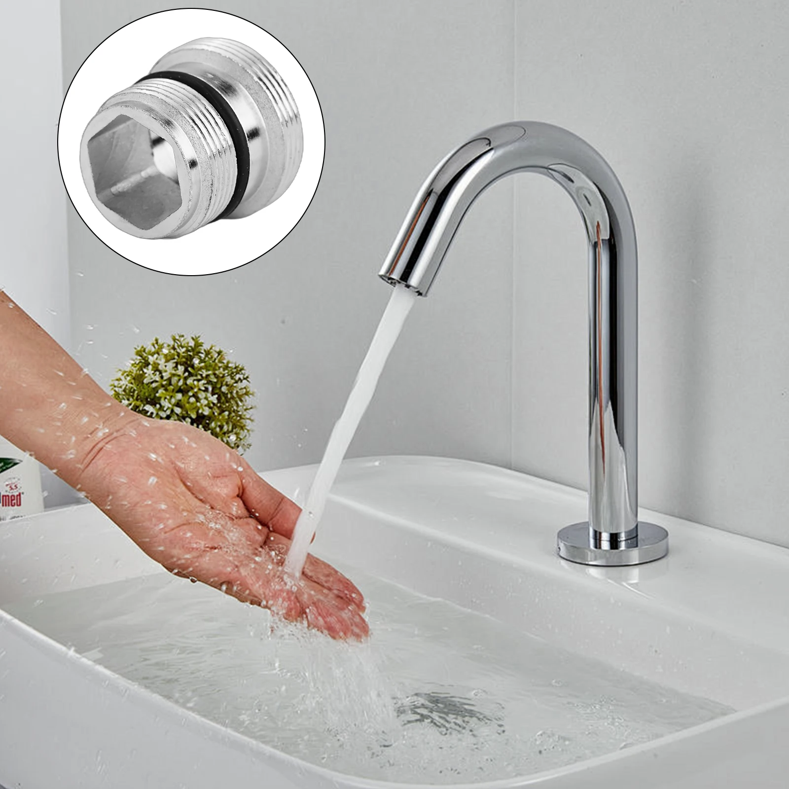 4pcs Tap Adapters Aerator Connector With Rubber Seal M18.5 To M22 Male Thread Bathroom Fixture Accessories