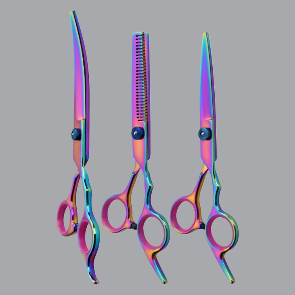 Pet Grooming Scissors Curved Thinning Shear Dog Hair Chunker and Thinning Scissor Black Stainless Steel Pet Shear
