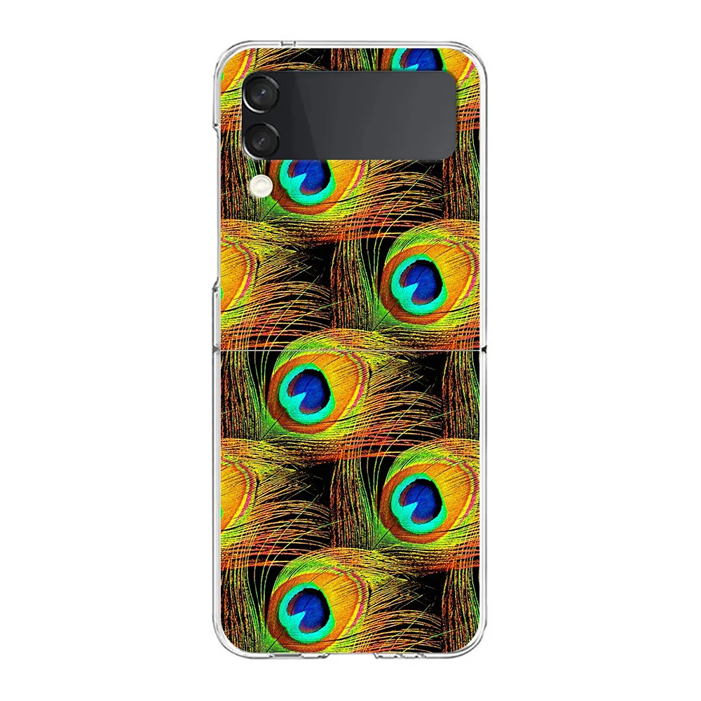 Peacock Feathers Transparent Shockproof Phone Case – Foldable Design