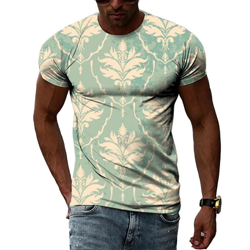

New Summer Personality Men's T-shirt Creative 3D Printing Trend Sports Short-sleeved O-neck Ruffian Handsome High-quality Top