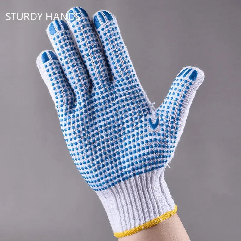 Home Cotton Gloves Dispensing Non-slip Mechanic Gloves Absorb Sweat Work Coldproof Protection Gardening Glove 12Pairs/Bag Cotton Gloves Cotton Work Gloves