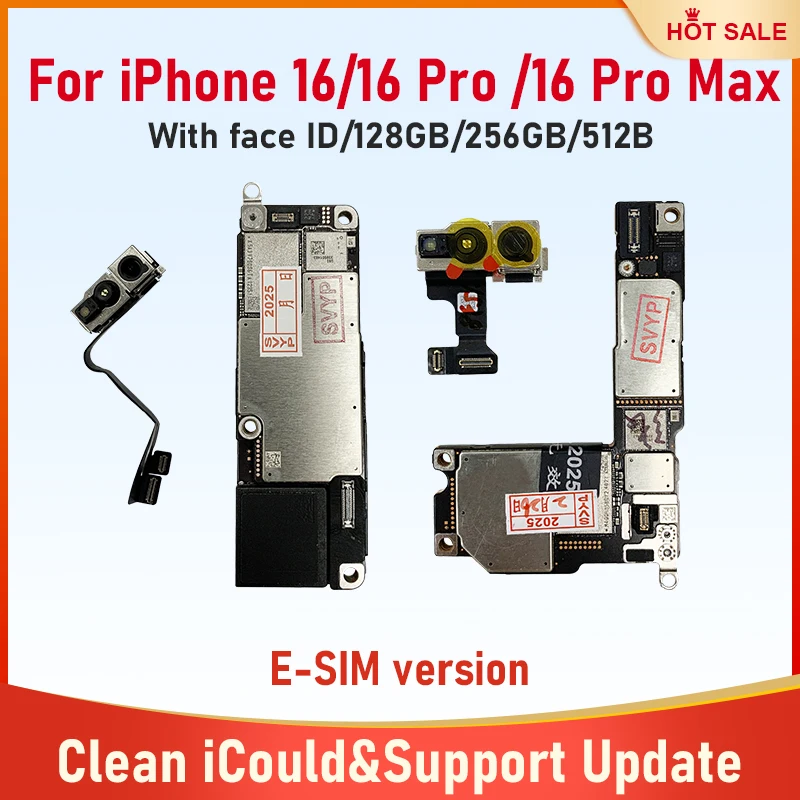 iPhone 16/16 Pro/16 Pro Max用マザーボード（Face ID付き、256GB