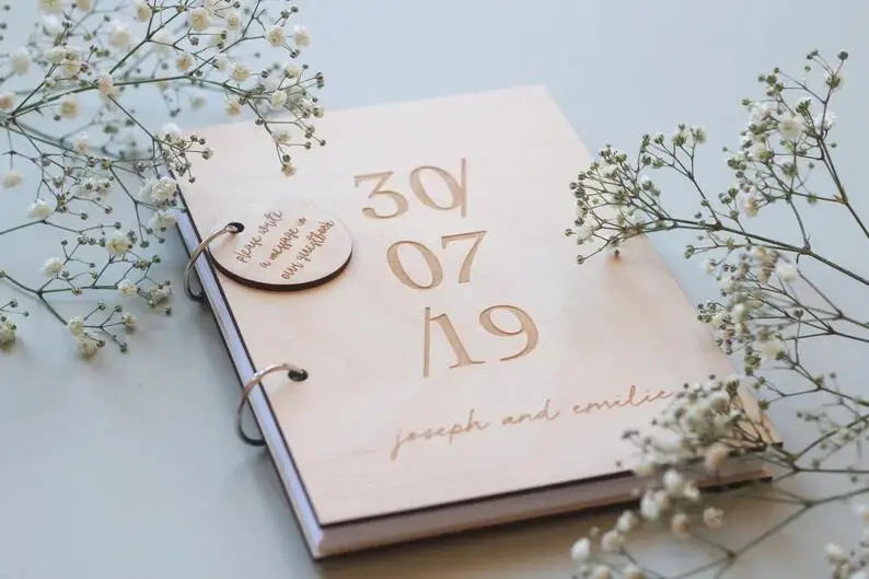 Guestbook, Wooden Guestbook, Simple Guestbook Modern Polaroid Minimal Wedding Guest Book
